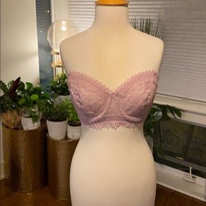 Lilac Victoria’s Secret lace strapless bra